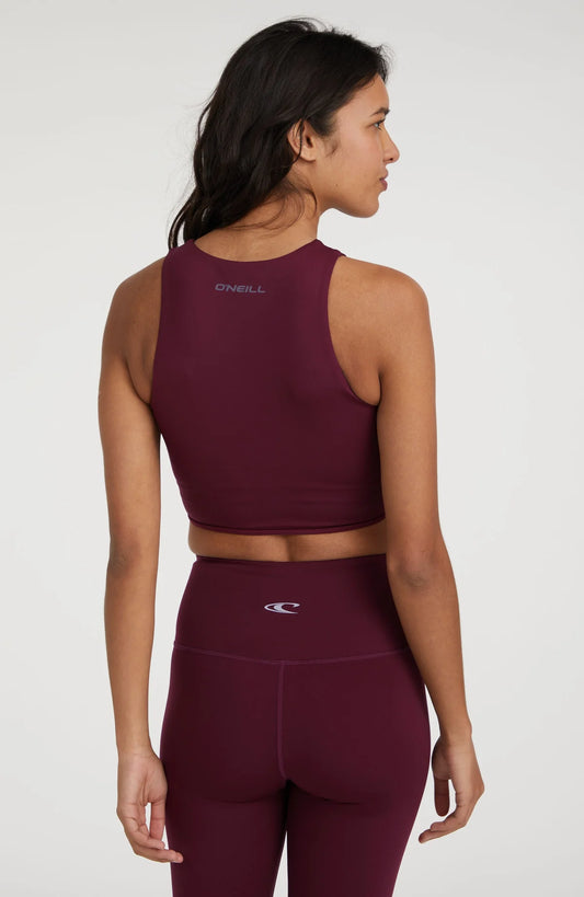 Women Training Cropped Top | Red wine