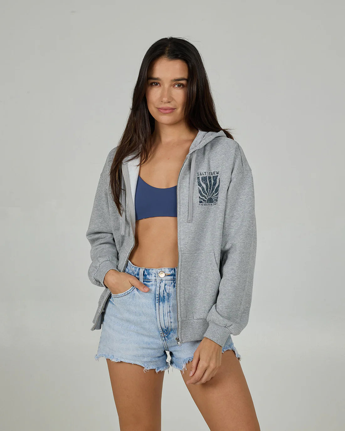 Salty Crew Perfect Set Zip Hoody Athletic Heather