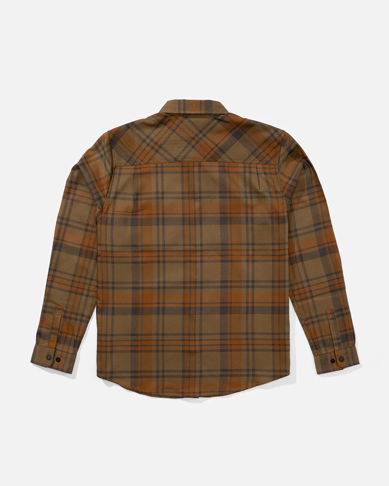 Salty Crew Fathom Ls Teach Flannel Dark Brown