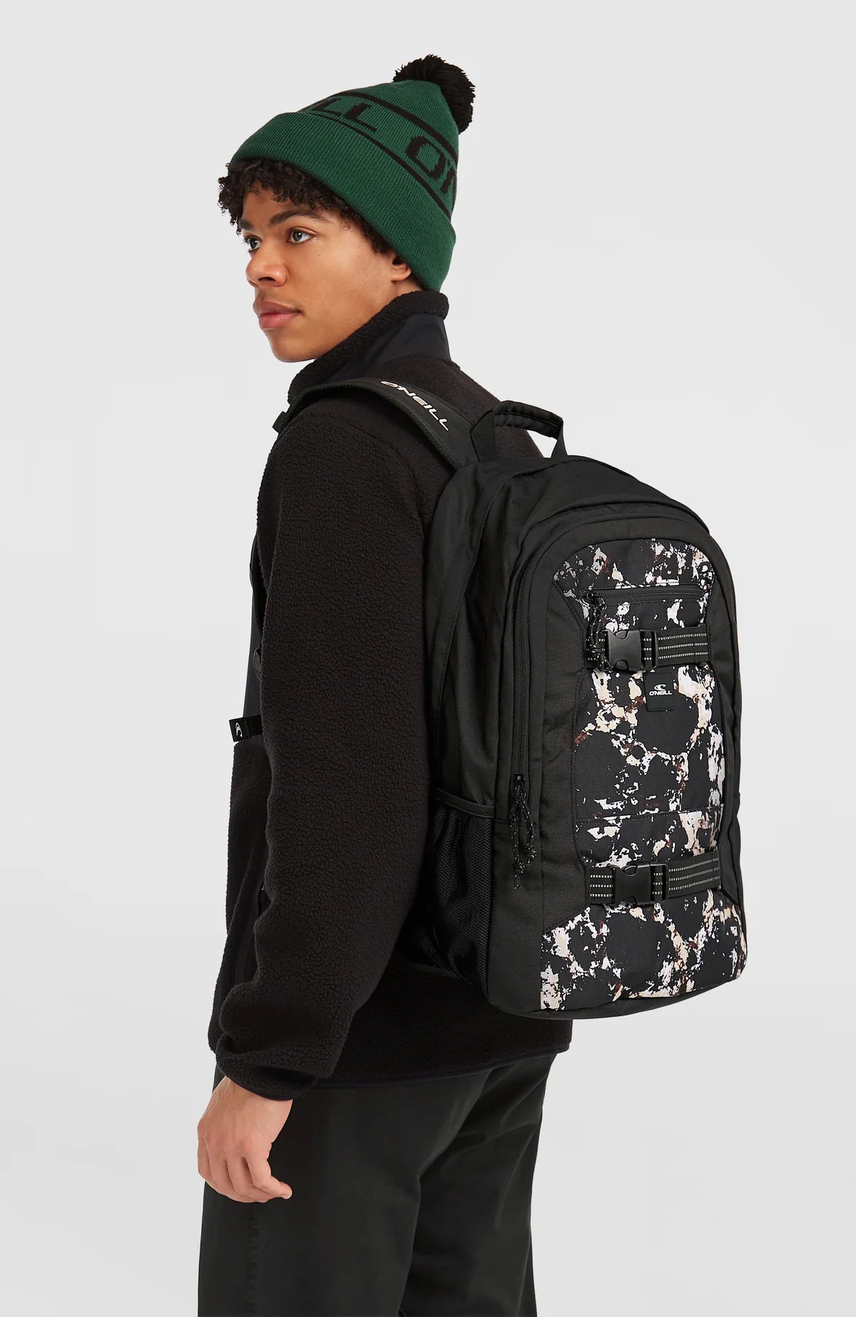 O'Neill Boarder Backpack Black Beige Quarry