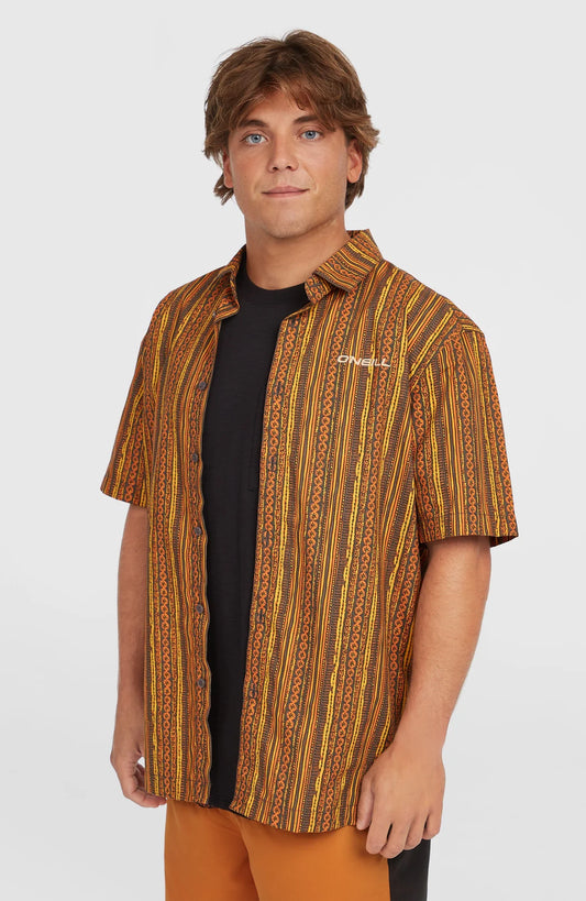 O´Neill Print Shirt Orange Pressed Lines