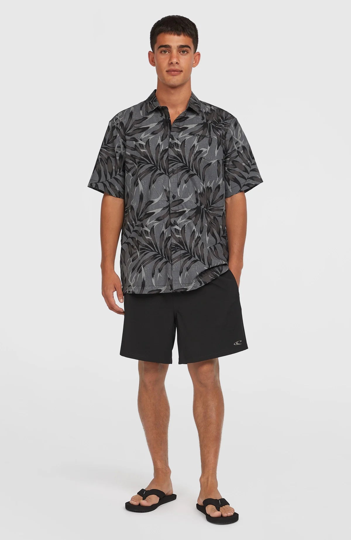 O´Neill Print Shirt Black Dipped Leaves