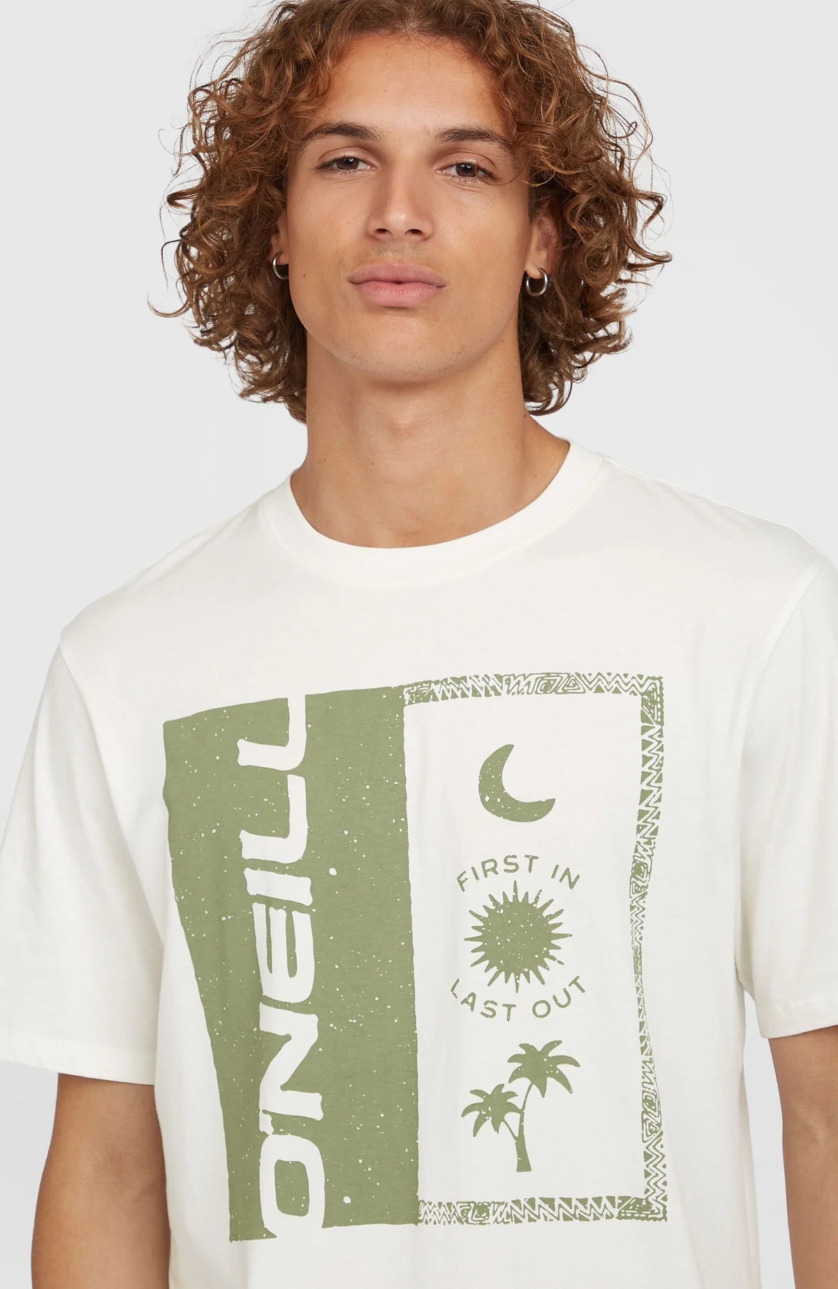 O'Neill Men Front Print T-Shirt Snow White