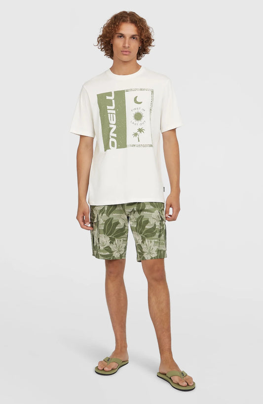 O'Neill Men Front Print T-Shirt Snow White