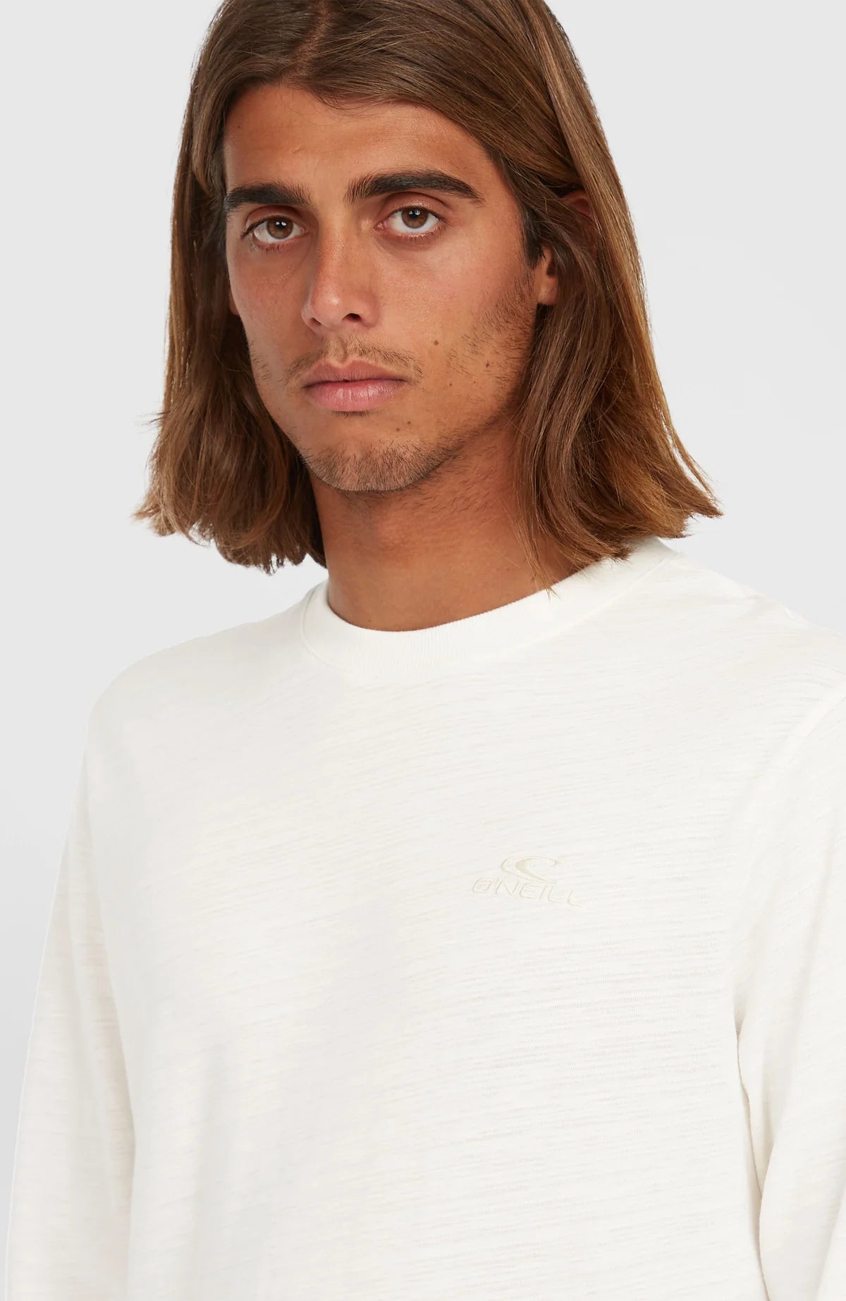 O'Neill Men Slub Long-Sleeve T-Shirt White