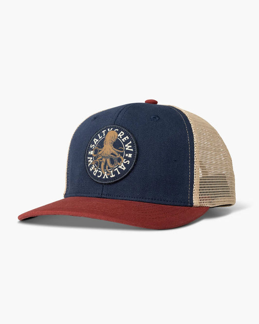 Salty Crew Tentacle Retro Trucker Navy Burgendy
