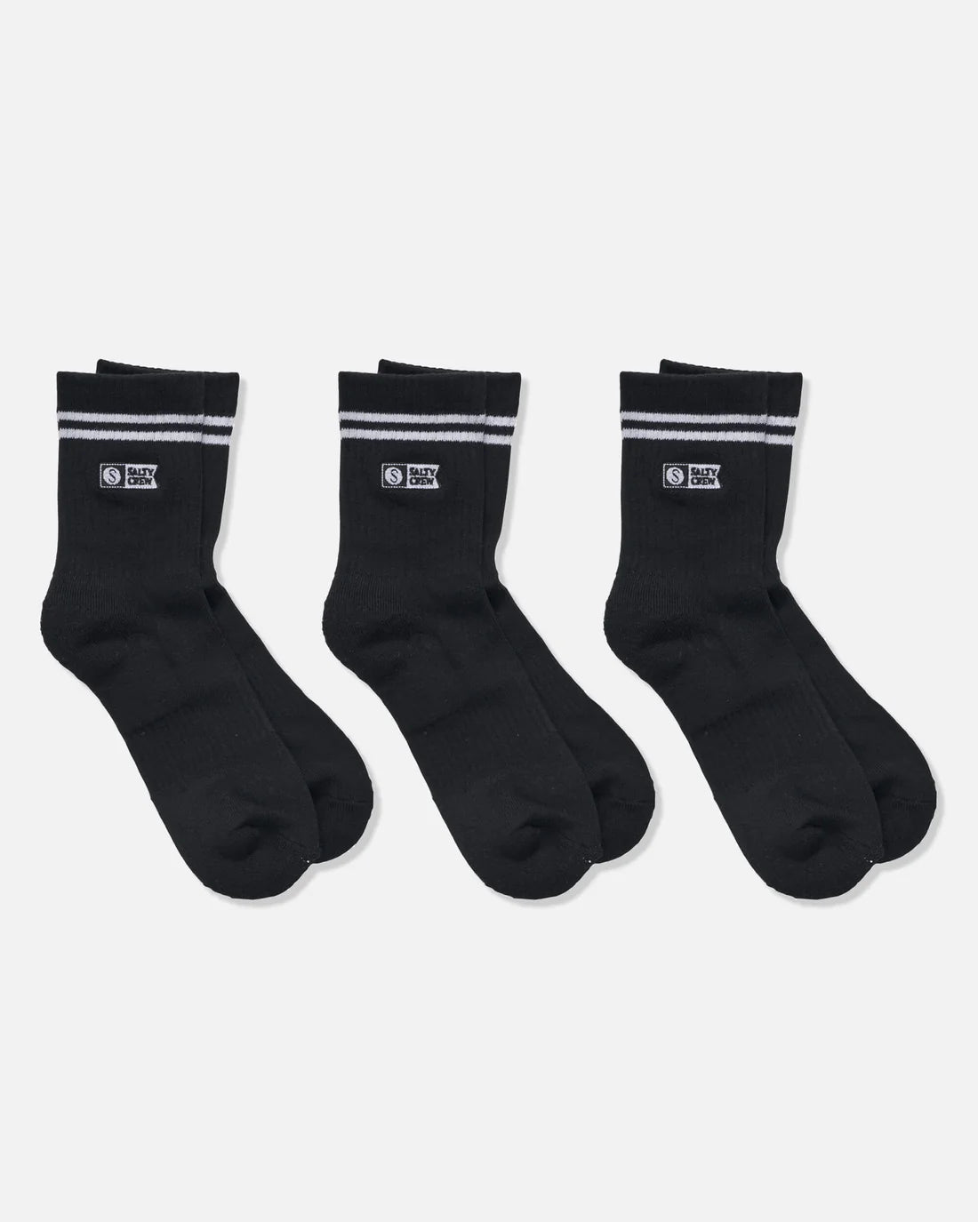 Salty Crew Stripe Alpha Socks 3 pack Black