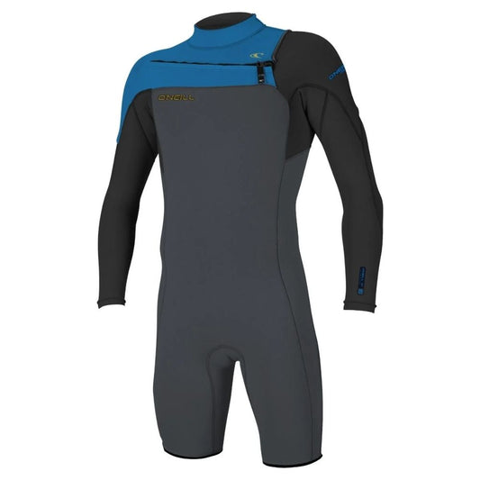 Men Hammer 2mm Chest Zip Long Sleeve Spring Wetsuit Black/blue