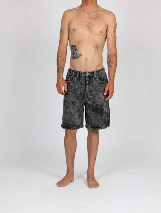 Rusty Lucifer Loose Short Black Acid Wash