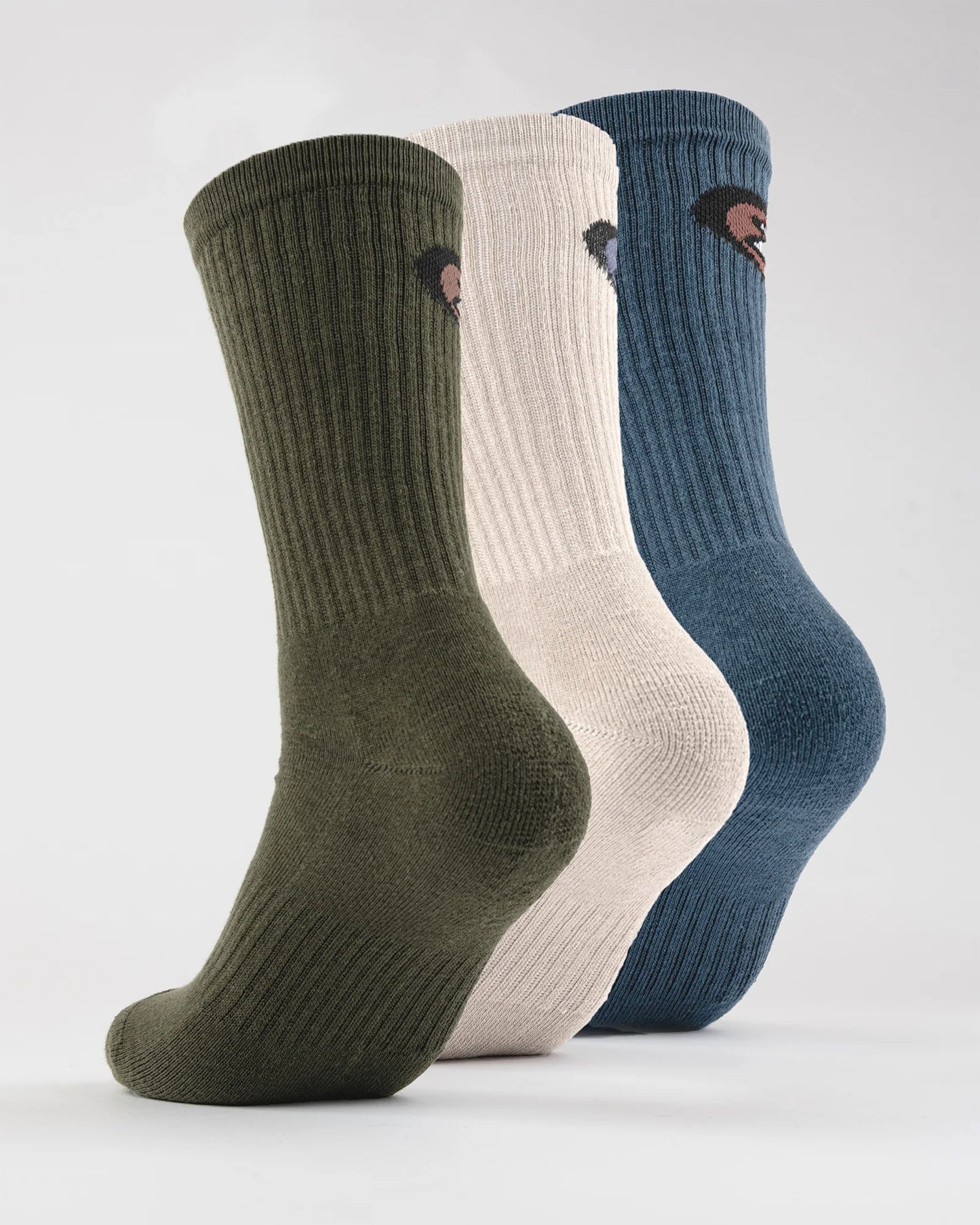 Rusty High Times Mid Calf 3 pack Socks