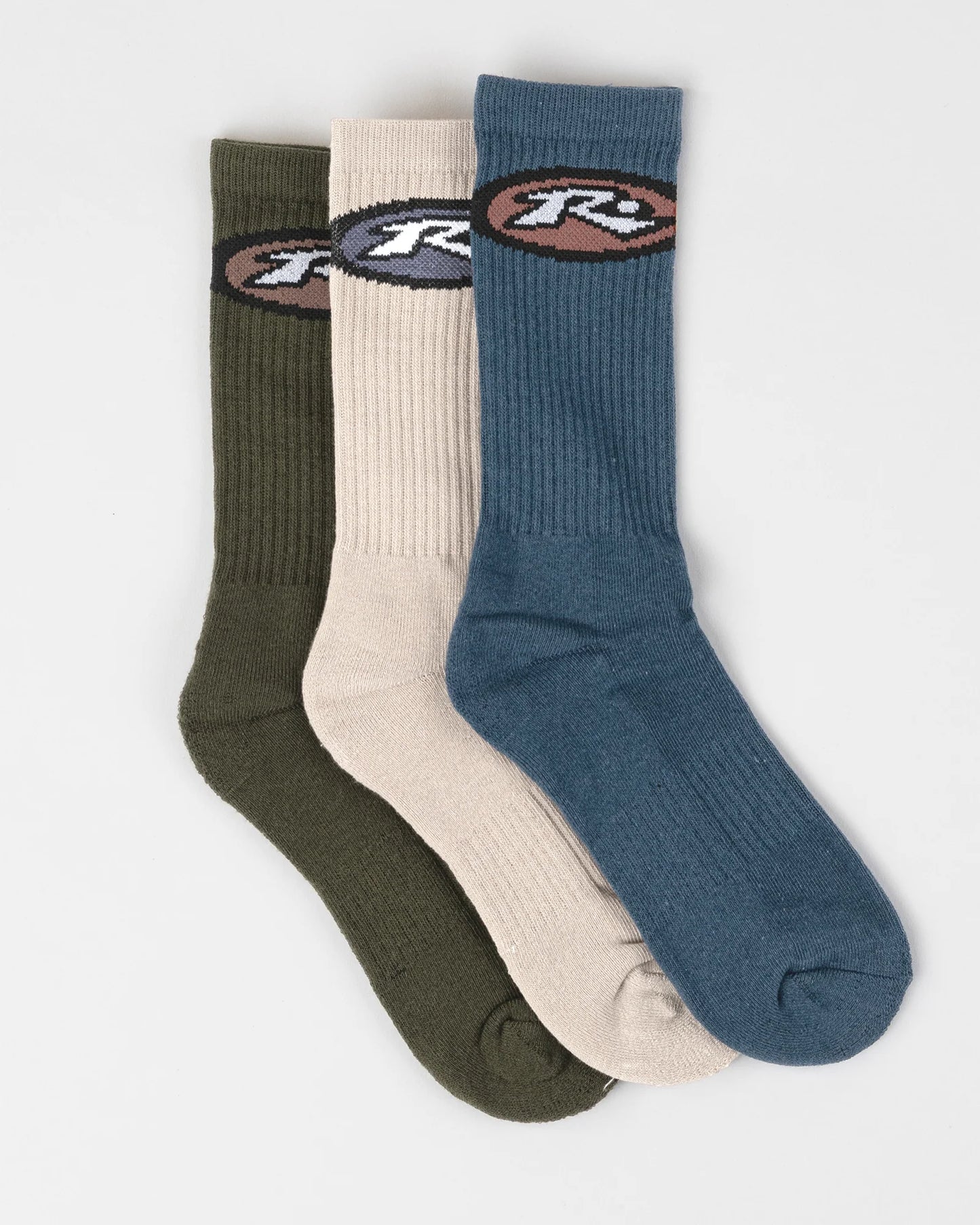 Rusty High Times Mid Calf 3 pack Socks