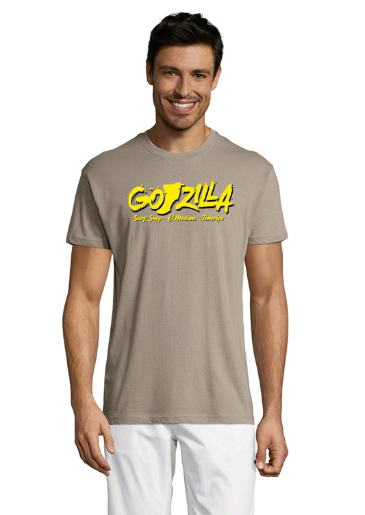 Godzilla t shirt light brown