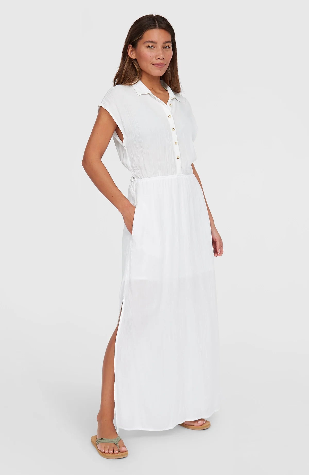 O´Neill Women Lori Maxi Shirt Dress White