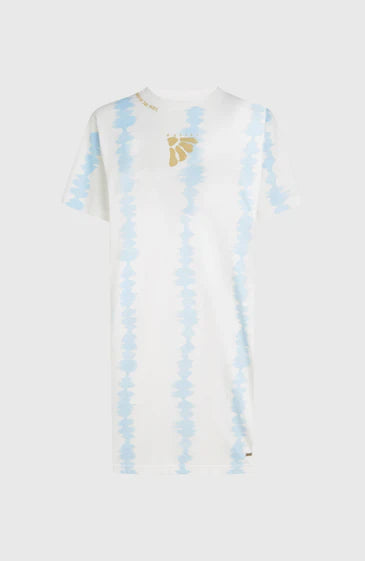 O´Neill Womens WOTW T-Shirt Dress White Tie Dye