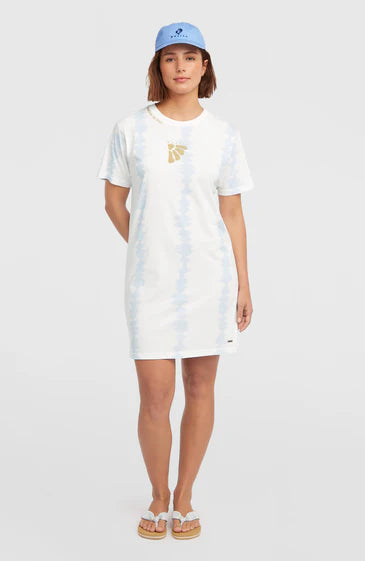 O´Neill Womens WOTW T-Shirt Dress White Tie Dye