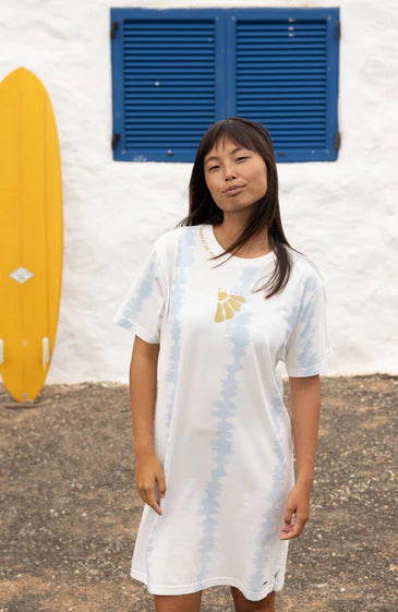 O´Neill Womens WOTW T-Shirt Dress White Tie Dye