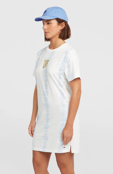O´Neill Womens WOTW T-Shirt Dress White Tie Dye