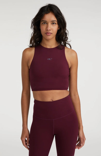 Women Training Cropped Top | Red wine