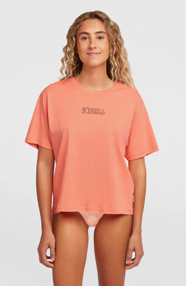 O’Neill Women Boxy Back Print T-Shirt Funky Peach