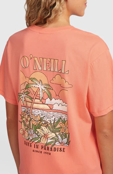 O’Neill Women Boxy Back Print T-Shirt Funky Peach