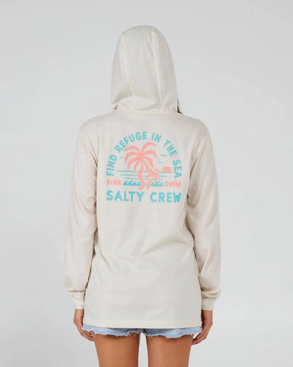 Salty Crew Good Times Hooded Tech Tee - Vintage White UPF 40+