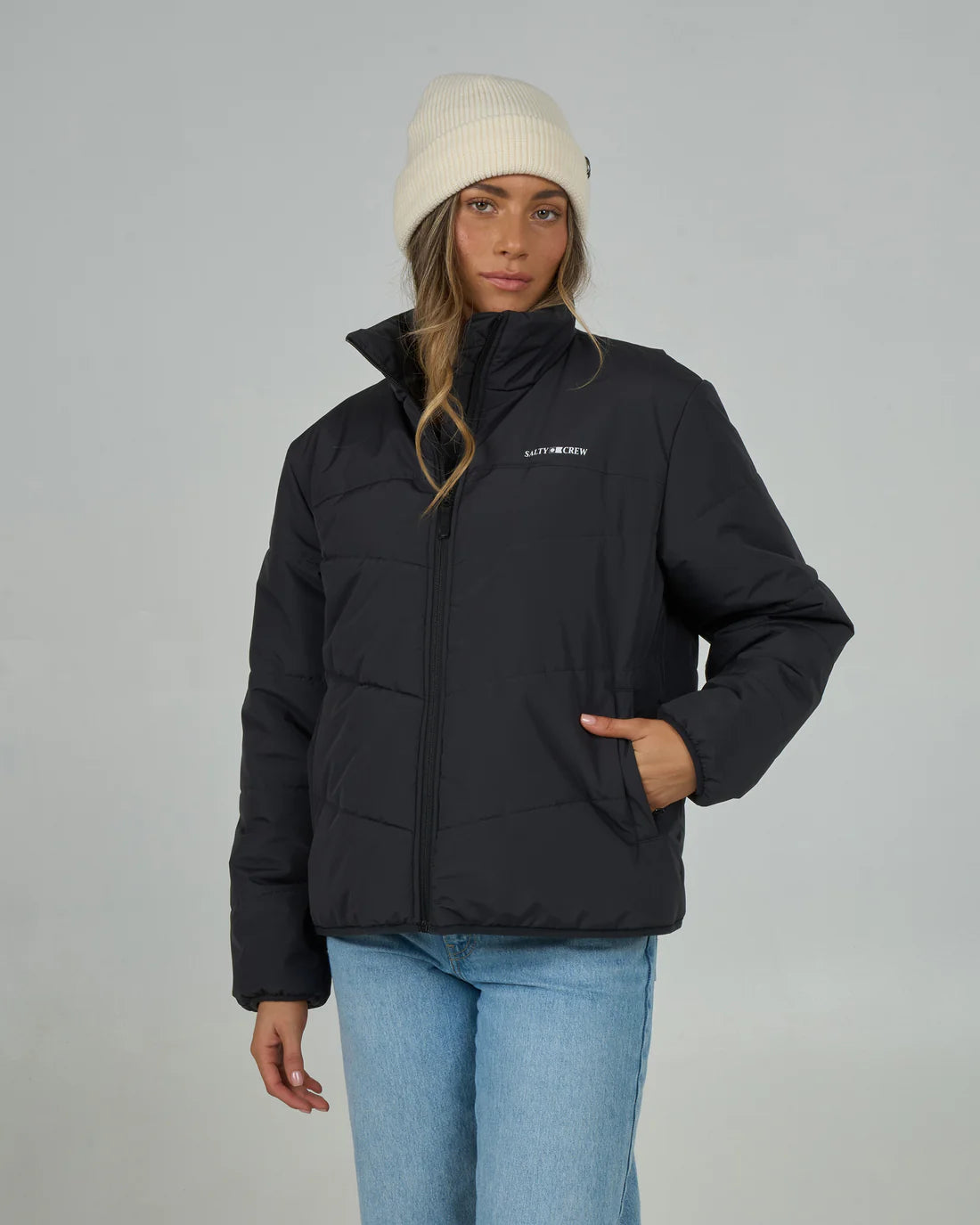 Salty Crew Barrier Puffer Jacket Black