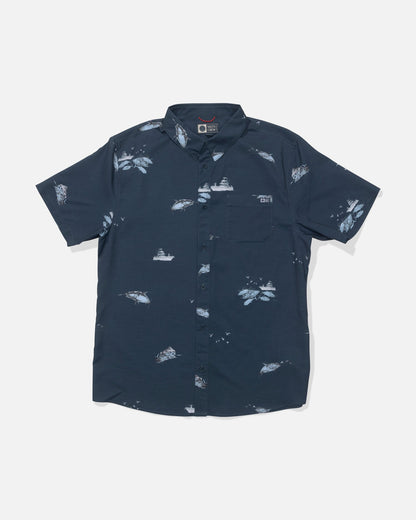 Salty Crew Breezer Perf Buttom Up Midnight Navy