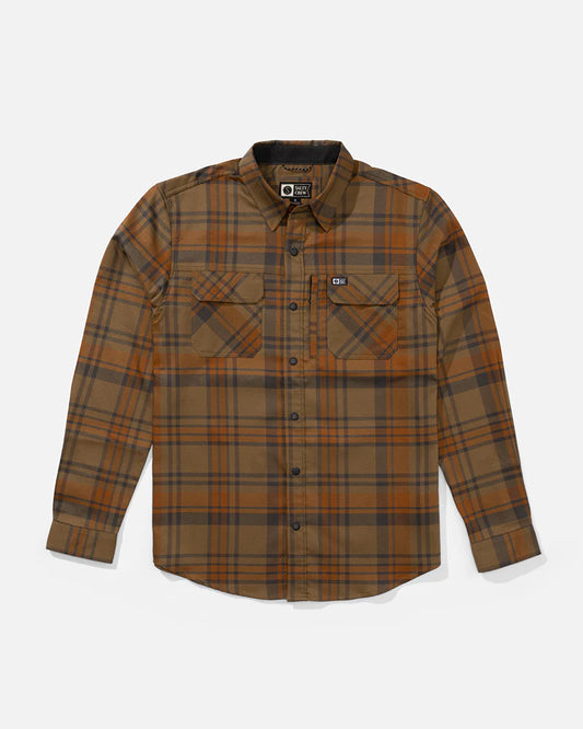 Salty Crew Fathom Ls Teach Flannel Dark Brown