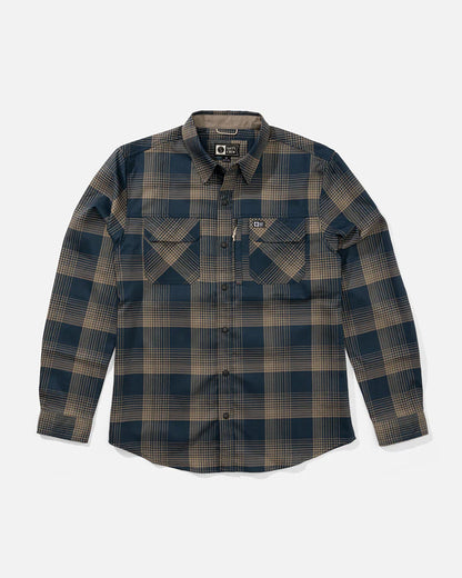 Salty Crew Fathom Ls Teach Flannel Midnight Navy