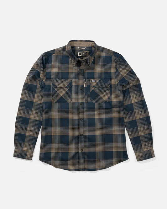Salty Crew Fathom Ls Teach Flannel Midnight Navy