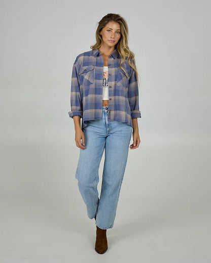 Salty Crew Nomad Flannel  Dusty Blue