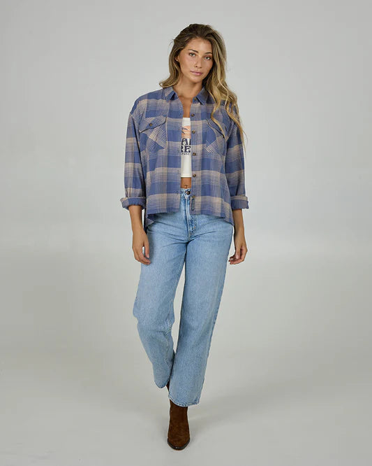 Salty Crew Nomad Flannel  Dusty Blue