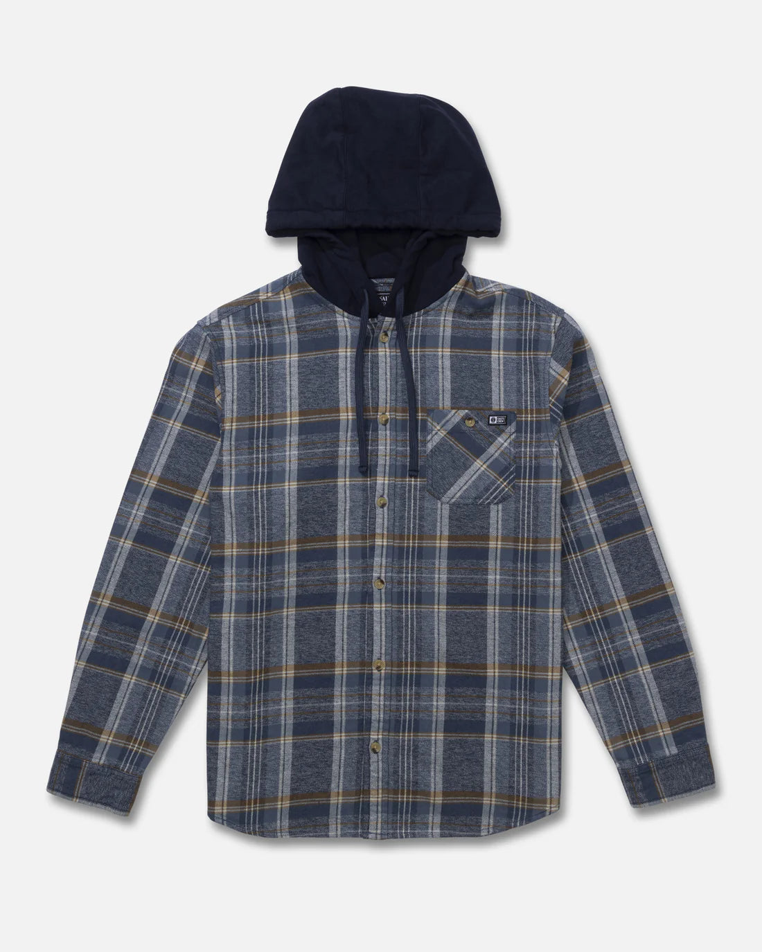Salty Crew Whitewash hooded Flannel Midnight Navy