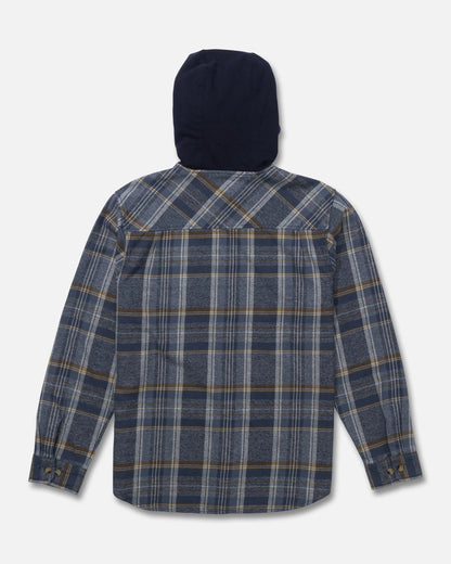 Salty Crew Whitewash hooded Flannel Midnight Navy