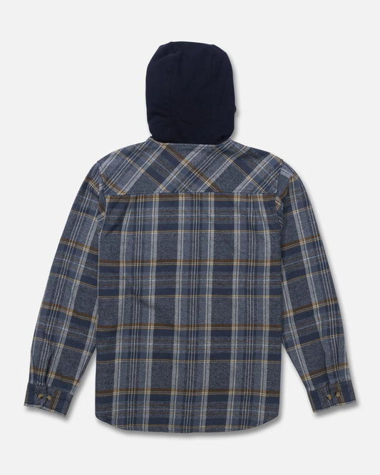 Salty Crew Whitewash hooded Flannel Midnight Navy