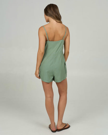 Salty Crew Driftwood Romper Green