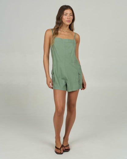 Salty Crew Driftwood Romper Green