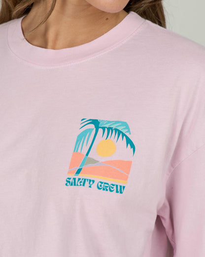 Salty Crew Travel Far Skimmer Tee Pink Skies