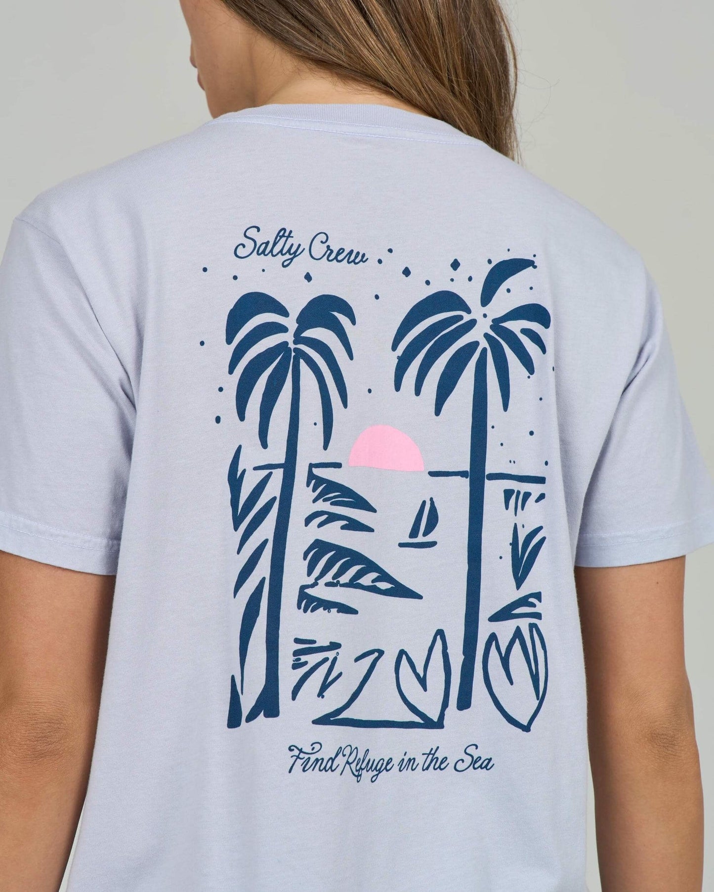Salty Crew Geo Palm BF Tee Fog