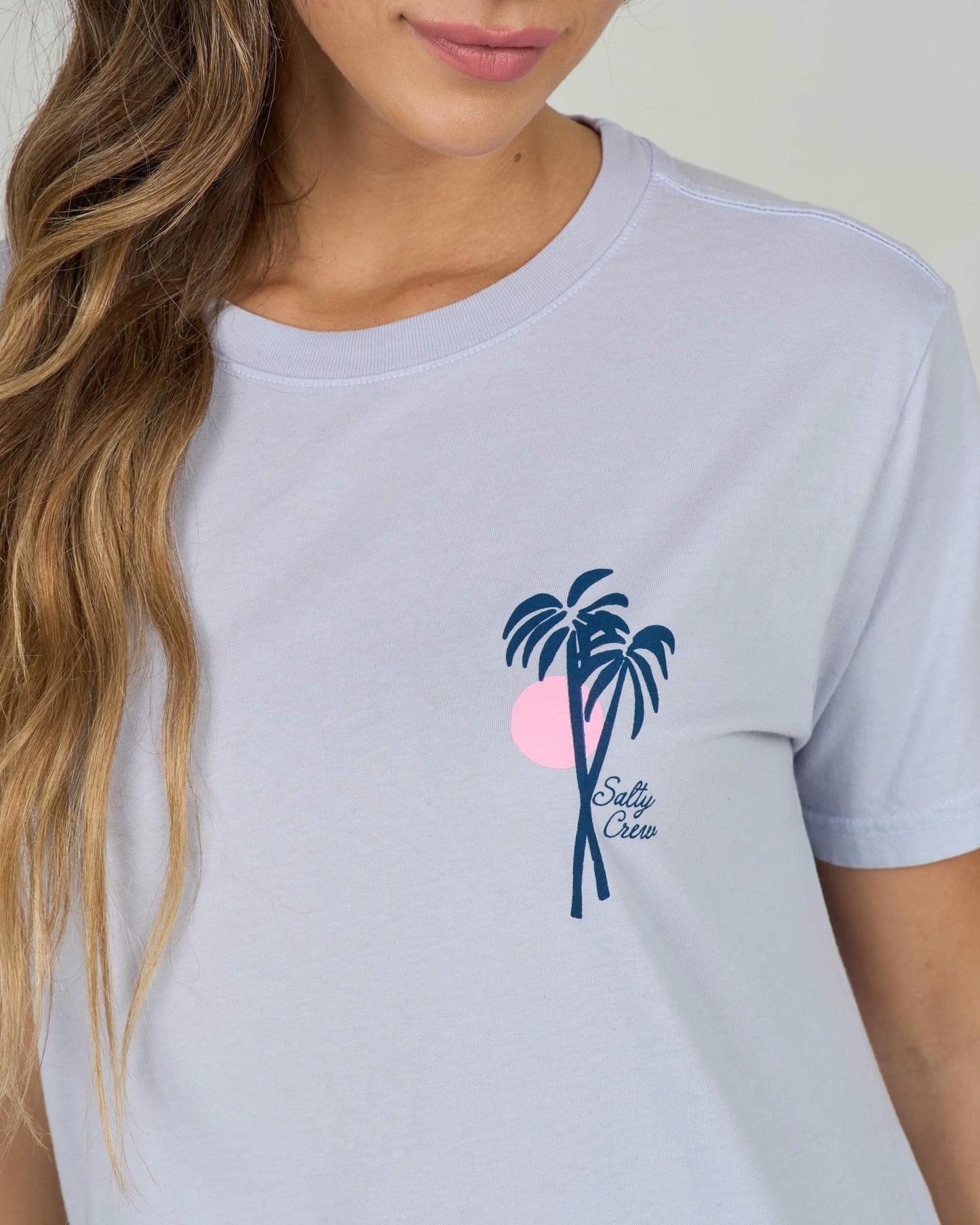 Salty Crew Geo Palm BF Tee Fog
