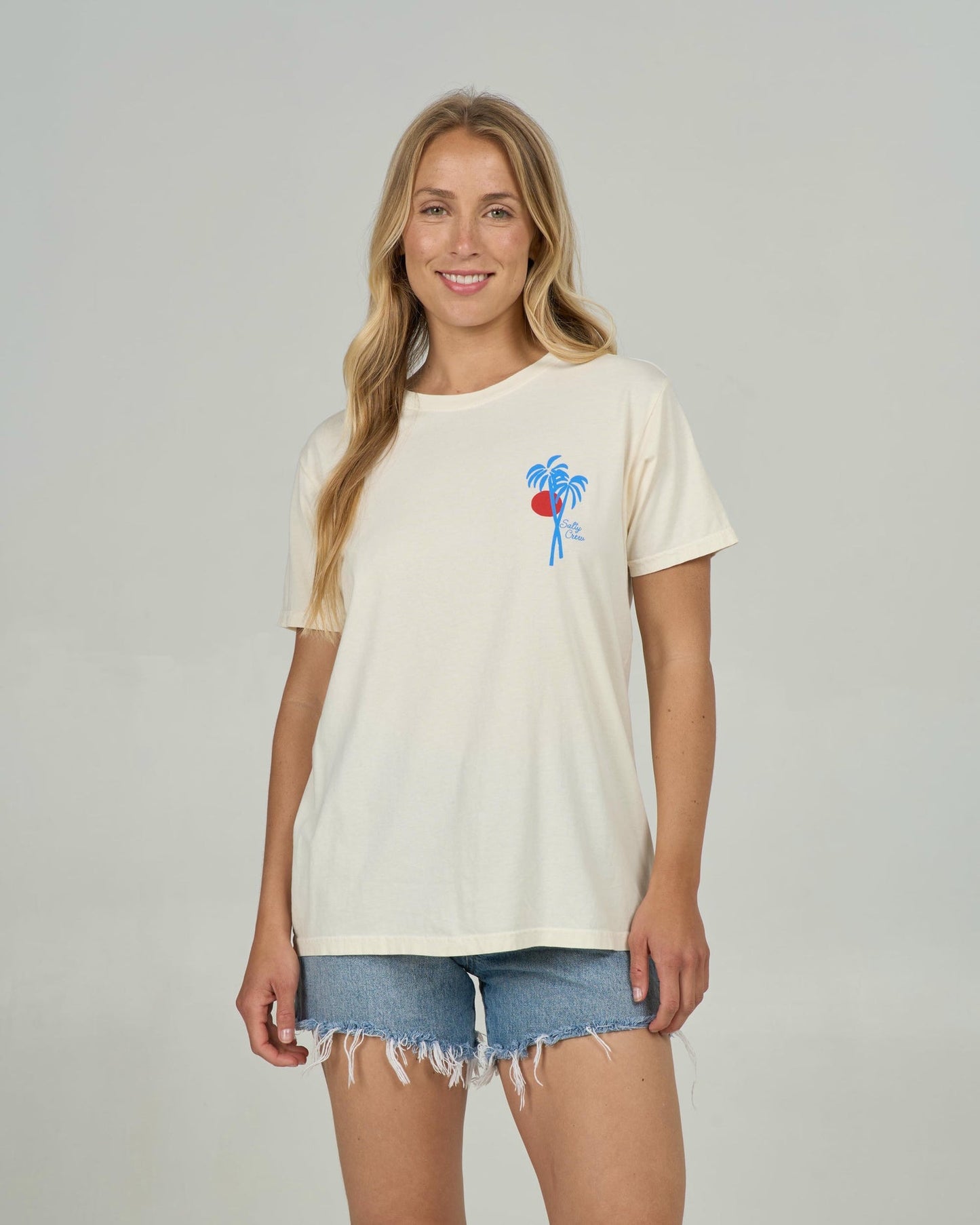 Salty Crew Geo Palm BF TEE - White