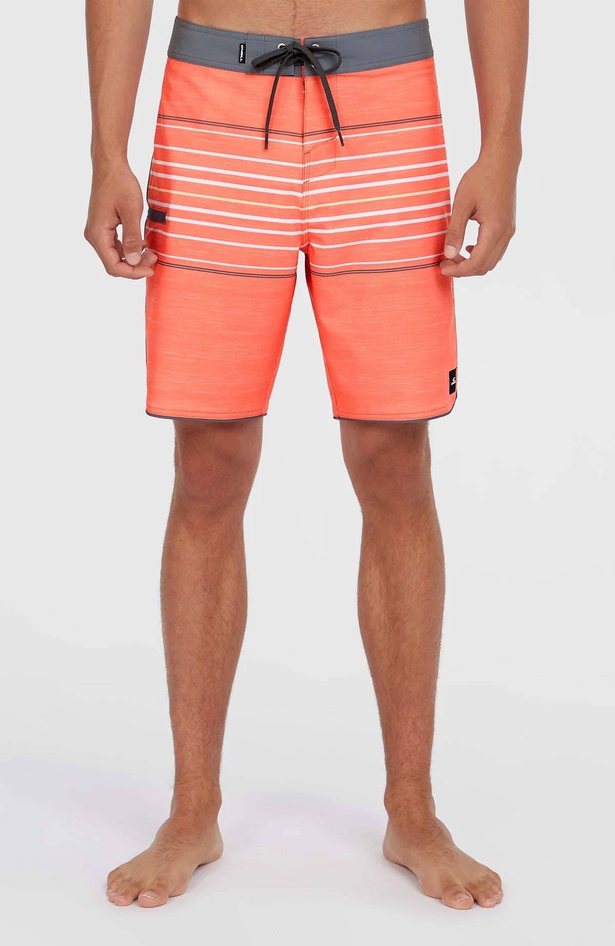 O'Neill Hyperfreak Heat Stripe Scallop 18" Boardshorts Peach