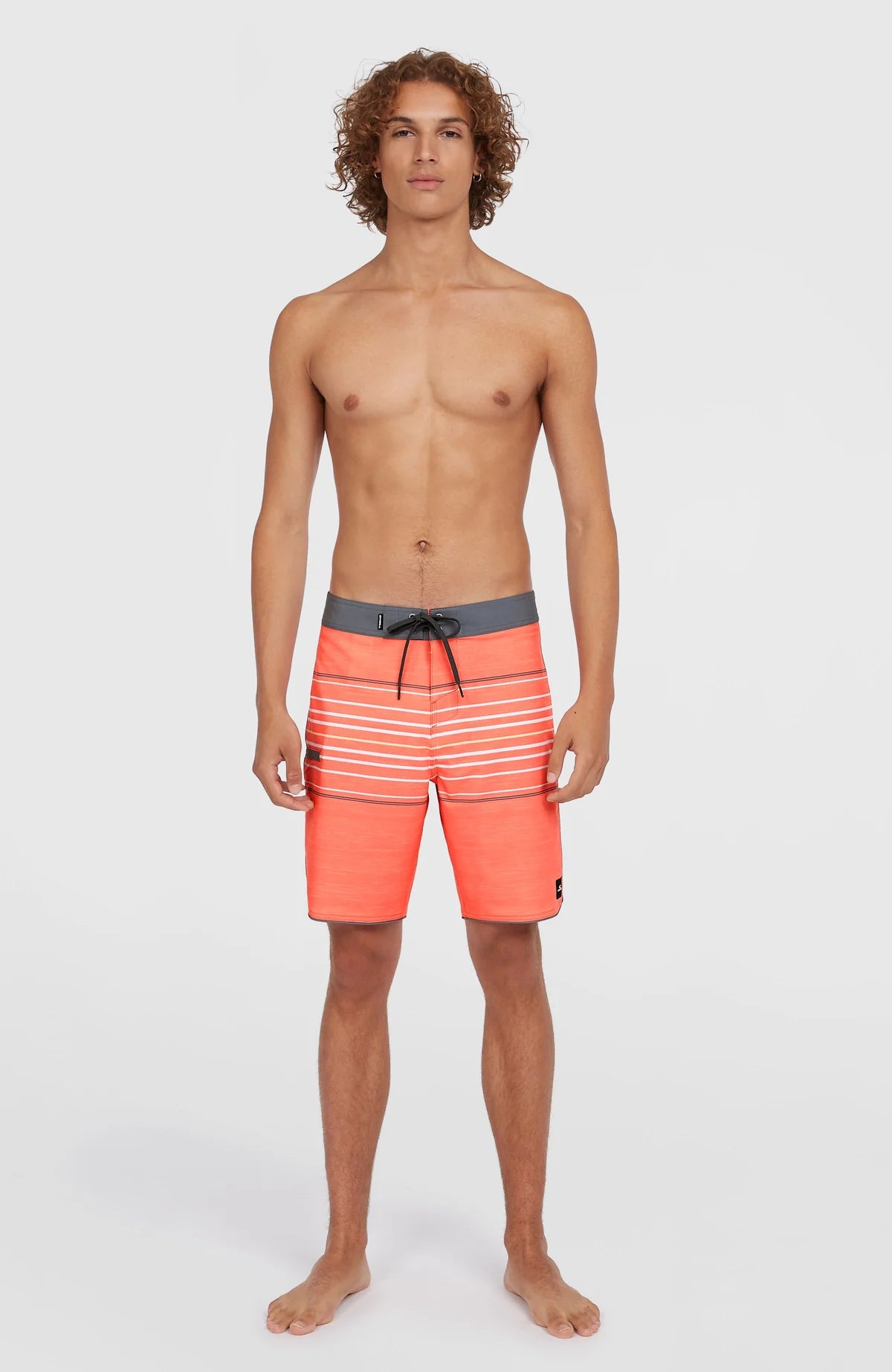 O'Neill Hyperfreak Heat Stripe Scallop 18" Boardshorts Peach