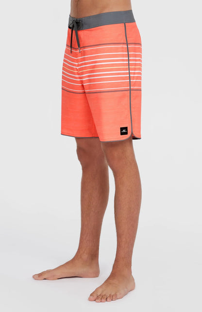 O'Neill Hyperfreak Heat Stripe Scallop 18" Boardshorts Peach
