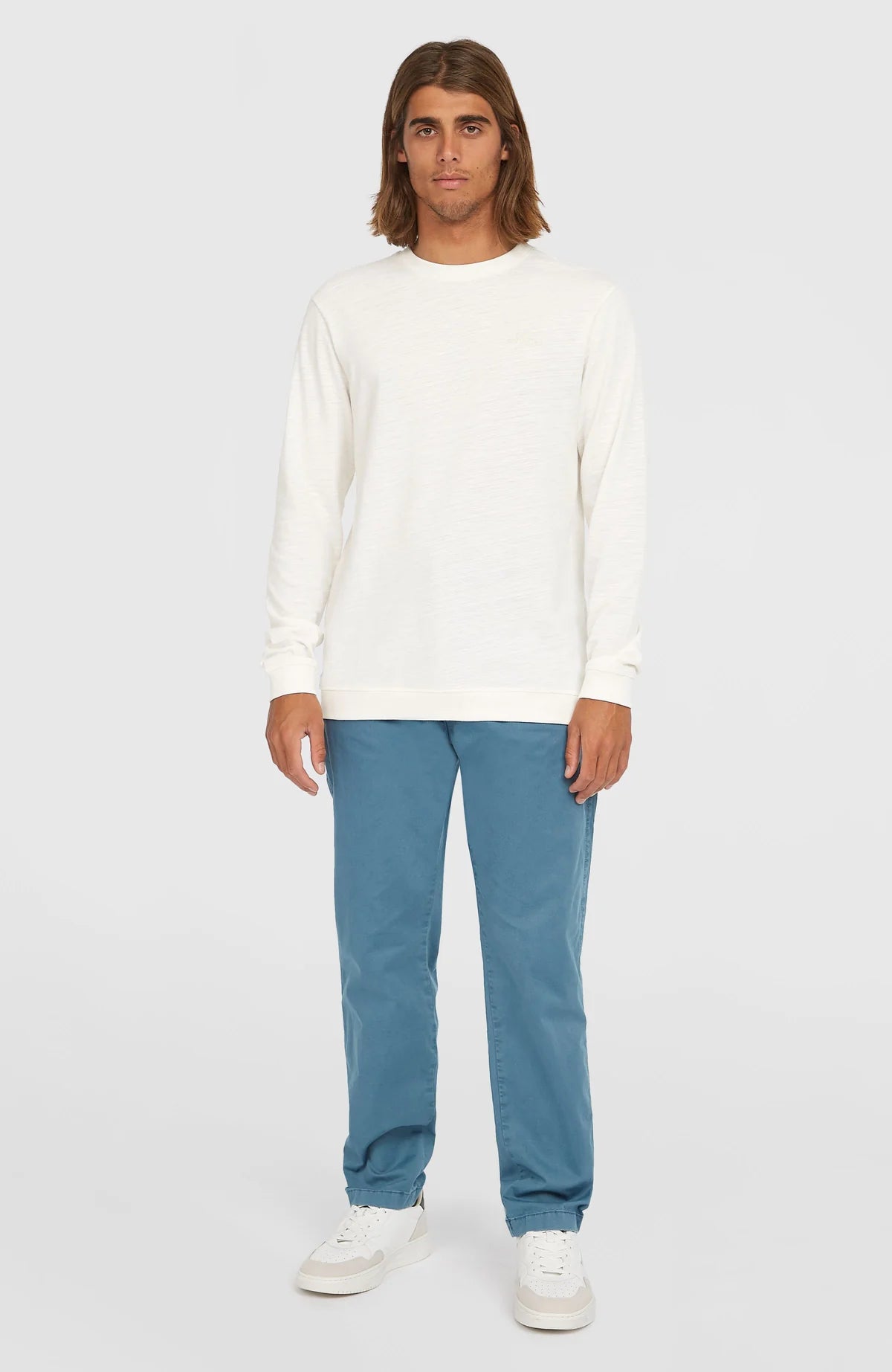O'Neill Men Slub Long-Sleeve T-Shirt White