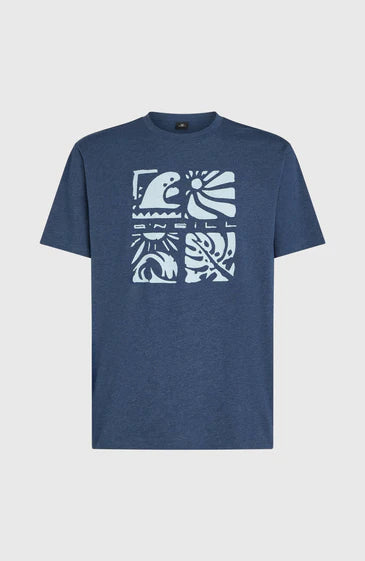 O´Neill Melange Front Print T-shirt Dark Blue