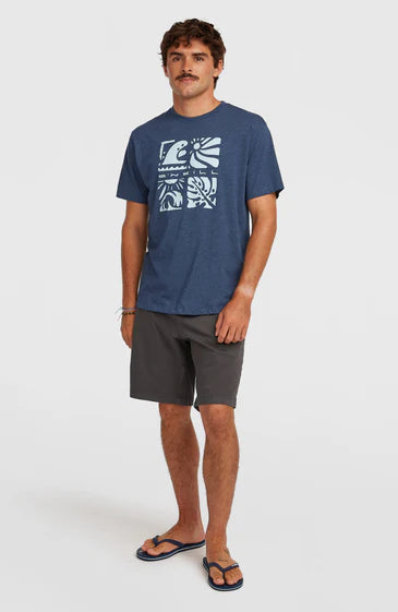 O´Neill Melange Front Print T-shirt Dark Blue