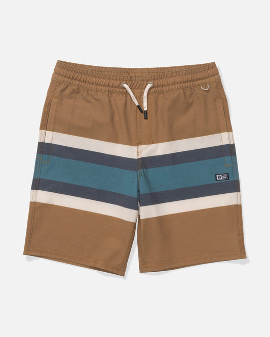 Salty Crew Crew Boys Stripe Volley - Brown