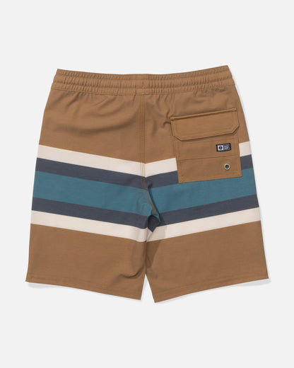 Salty Crew Crew Boys Stripe Volley - Brown