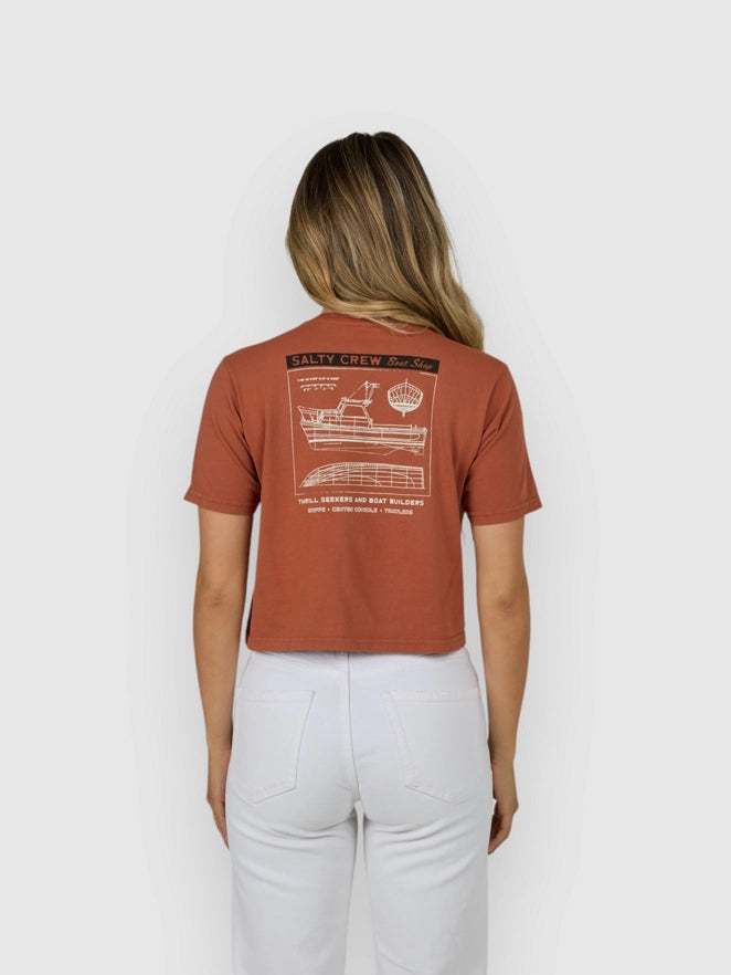 Salty Crew Boat shop crop tee - Sierra